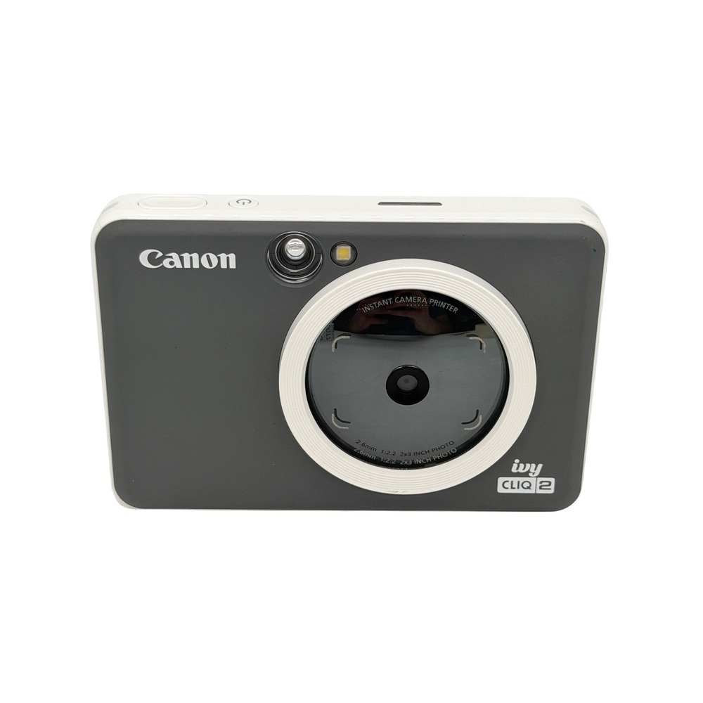 Canon Ivy Cliq 2 Instant Camera Printer Charcoal Gray CV-223 ZINK Used